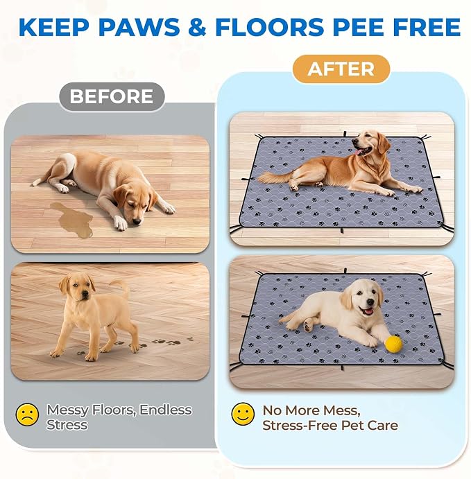 Fostanfly Washable Dog Pee Pads, 2 Pack 36''x72'' Non Slip Reusable Puppy Pee Pads with Great Urine Absorption, Dog Mats for Whelping, Potty, Pet Training