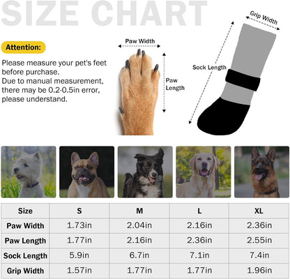 SCENEREAL Anti Slip Dog Boots & Paw Protectors for Hardwood Floor, Extended Dog Socks to Prevent Licking Paws, Waterproof Pet Snow Rain Shoe for Winter Large Senior Dogs, Black L