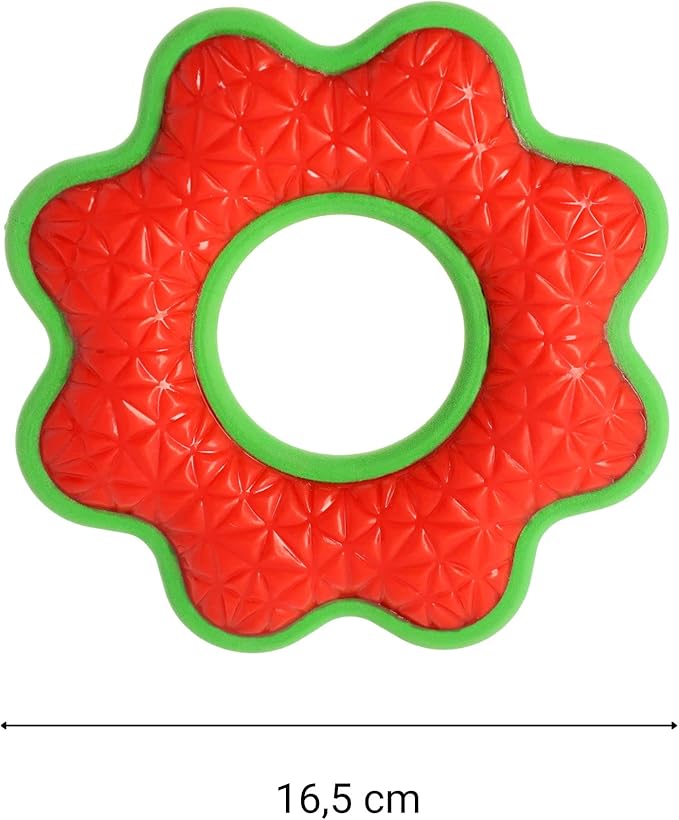 Dingo Toy for Dog, Durable TPR Rubber for chewers, Fetch Toy for Play, Boomerang 9.1", 17395 (Flower)