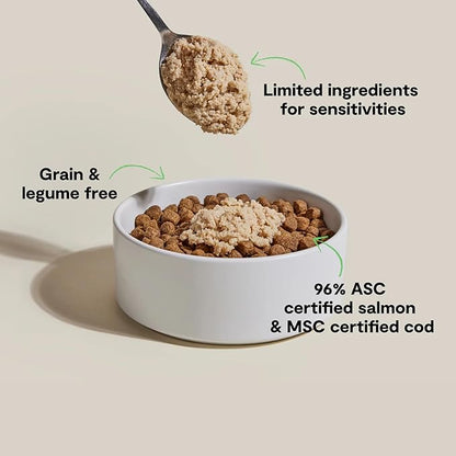 Open Farm, Canned Dog Food Topper, Silky Mousse Made with 96% Responsibly Sourced Icelandic Fish, Grain & Legume Free, Salmon & Cod Recipe, 4.59oz Cans (Pack of 12)