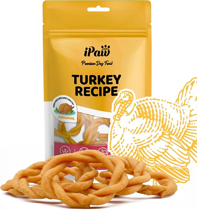iPaw Turkey Dog Treats, All Natural Human Grade Dog Treat, Suitable for Training chew, US Sourced Raw Material, Hypoallergenic, Rawhide Alternative, Ring (Original)