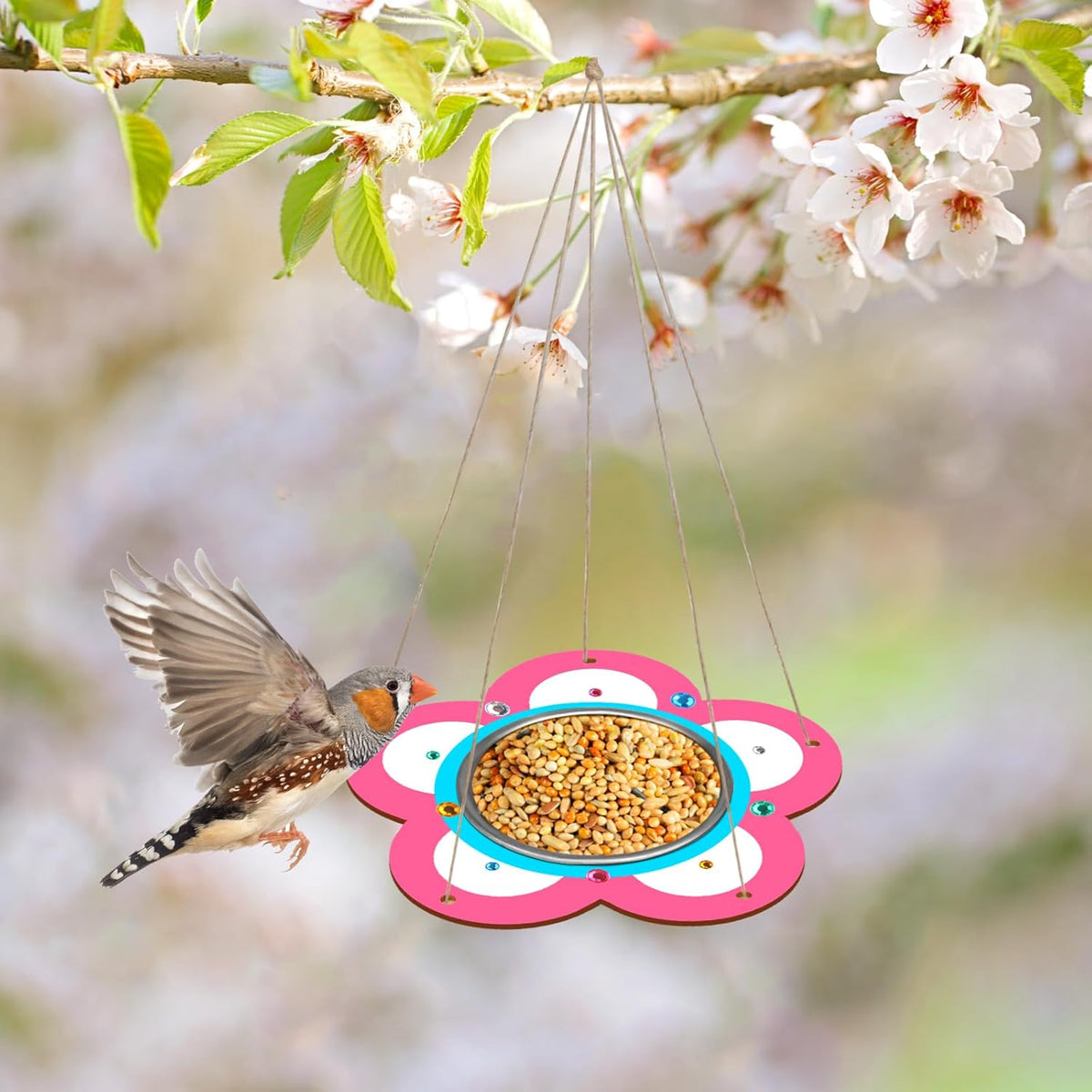 Fennoral 4 Pack Bird Feeder Kits for Kids Make Your Own Bird Feeders Wooden Art and Craft for Girls Boys Ornaments DIY to Paint Craft for Spring Garden Outdoor Decoration Summer Activities Project