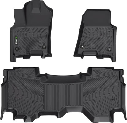 HAFIDI® Floor Mats Fit for 2025 2026 Dodge Ram 1500 Quad Cab Bench, All Weather Protection TPE Anti-Slip Automotive Floor Liners, Fits 1st & 2nd Row Full Set Custom Accessories, Black