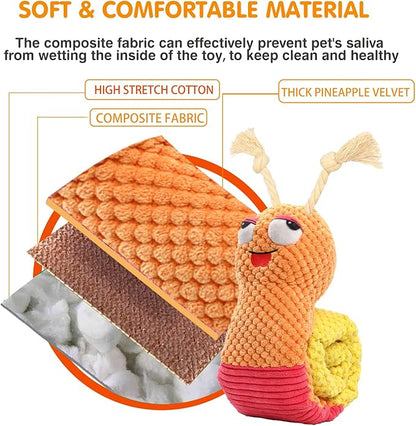 Dog Enrichment Toys - Dog Puzzles Squeaky Treat Dispensing Crinkle Plush Snuffle Toys - Treat Toy for Small Medium Large Breed Puppy, Snail