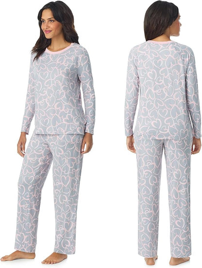 Cuddl Duds Womens Matching Pajama & Lounge Set - Lightweight Long Sleeve PJ Shirt & Pants - Sleepwear & Loungewear Sets
