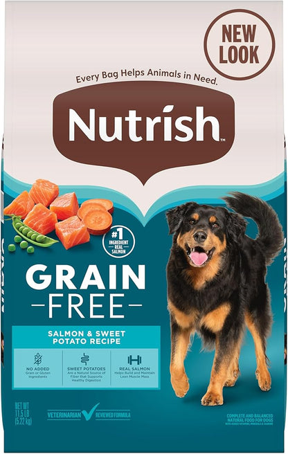 Nutrish Grain Free Salmon & Sweet Potato Recipe Dry Dog Food, 11.5 lb. Bag, Packaging May Vary (Rachael Ray)