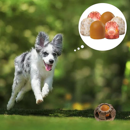Yipetor Treat Dispensing Dog Toy, Long-Lasting Durable Large Dog Toys, Freezable Fillable Rubber Dog Toys, DIY Interactive Dog Puzzle Play Toy, Holds Kibble, Stopper+Silicone DIY Treat Tray (Small)