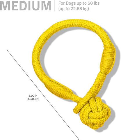 Playology Dog Toys | Puppy Toy Tough Tug Knot for Tug of War Designed for Young & Active Dogs | Medium Chicken Scented Toy Made from Non Toxic Materials