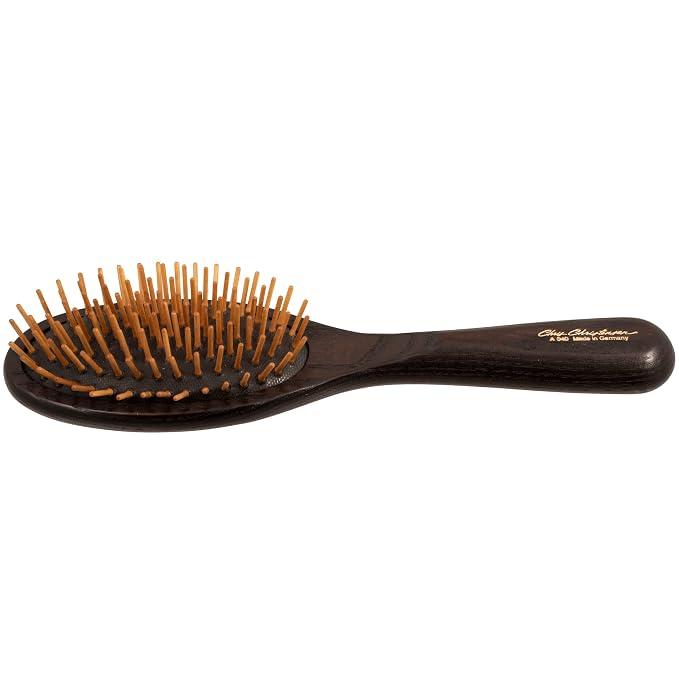 Chris Christensen 20 mm Oval Wood Pin Dog Brush, Real Wood Pins, 100% Static-Free, Redistributes Natural Oils into Coat, Reduces Painful Pulling, Large, Brown, Groom Like a Professional