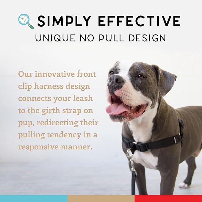 No Pull Dog Harness | Comfortable Training Harnesses | Effective No Pull Harness Design | Ideal for Large Sized Dog | 4-Point Adjustable(L - 26~32 inch Girth, Black)