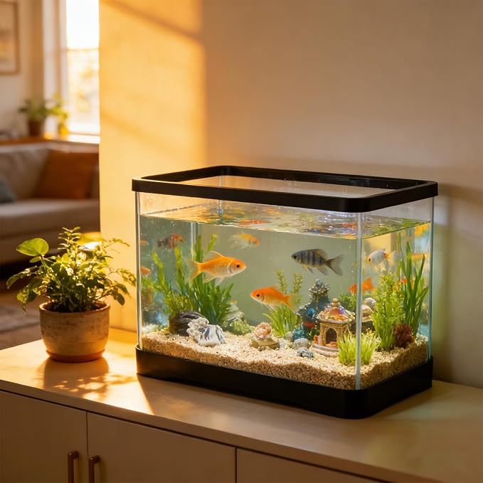 2 Gallon Plastic Fish Tank Aquarium for Small Fish Goldfish Bowl Aquarium Succulents Flower Centerpiece Shatterproof with Clear Clarity for Table Centerpiece Home Decor