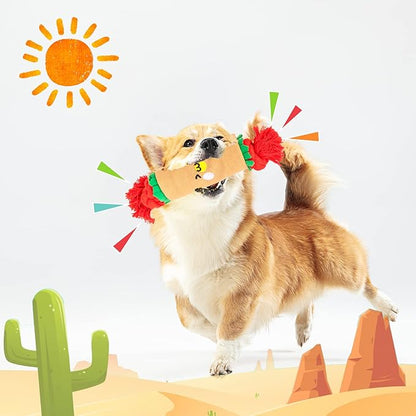 Dog Puzzle Snuffle Mat Toys, Squeaky Enrichment Rope Crinkle Treat Dispensing Tug Toy for Small Medium Large Dog, Boredom and Mental Stimulation Toy, Burrito