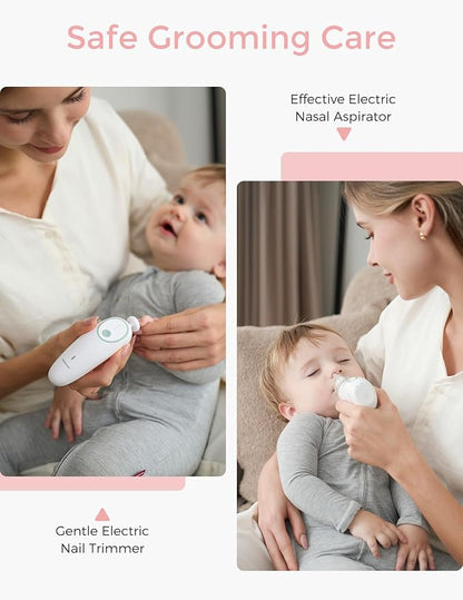 Momcozy Elite Baby Kit, Superior Baby Shower Gift & Registry Essential Kit | Grooming&Health&Cleansing Care Set,Electric Nail File & Nasal Aspirator,Tummy Wrap,Thermometer,Bath Brush,Teether,Storage Bag