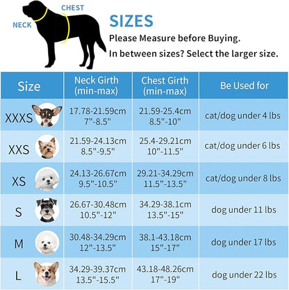 AIITLE XXS Dog Harness & Leash Set - Breathable Reflective No-Choke Small Dog Harness for Teacup Puppies, Indoor/Outdoor Use - Boston Terrier, Maltese, Chihuahua (Yellow, XXS)