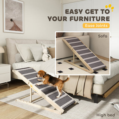 Dog Ramp For Couch, 4 Adjustable High-traction Carpet And Crossbars Foldable Pet Ramp  For Small To Large Dog