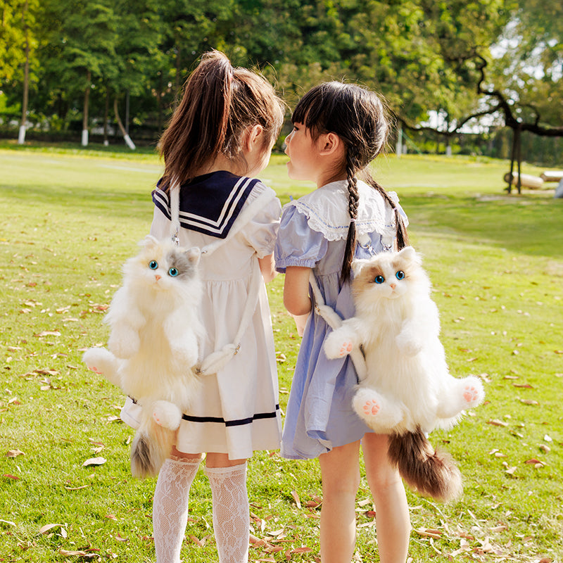 Mini Tuxedo Cat Backpack – Plush Cat Bag for Girls Gift Idea