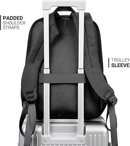 ZORFIN 26L Backpack for College, and Travel: Corduroy Bookbag - Black
