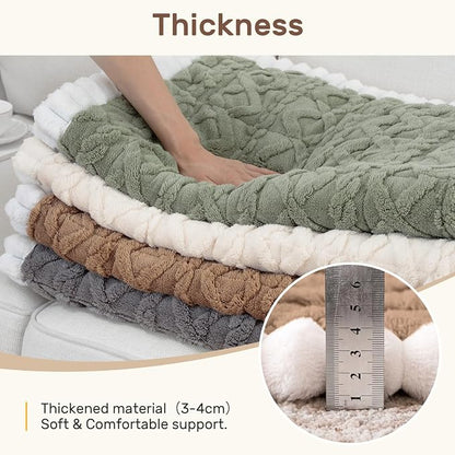 Couch Cover for Dogs, Washable Non Slip Sofa Covers for 4 Cushion Couch Pet Friendly Fuzzy Sofa Protector&Bed Mat for Pets (27.6"x94.49" Coffee)