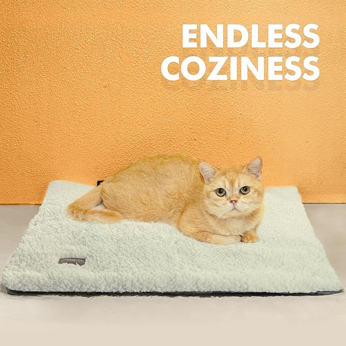 Self Warming Cat Bed Self Heating Cat Dog Mat 29.1 x 18.9 inch Extra Warm Thermal Pet Pad for Indoor Outdoor Pets with Removable Cover Non-Slip Bottom Washable Non Electric