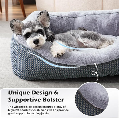 Small Dog Bed Washable Orthopedic Calming Warming Durable Pet Bed with Anti-Slip Bottom