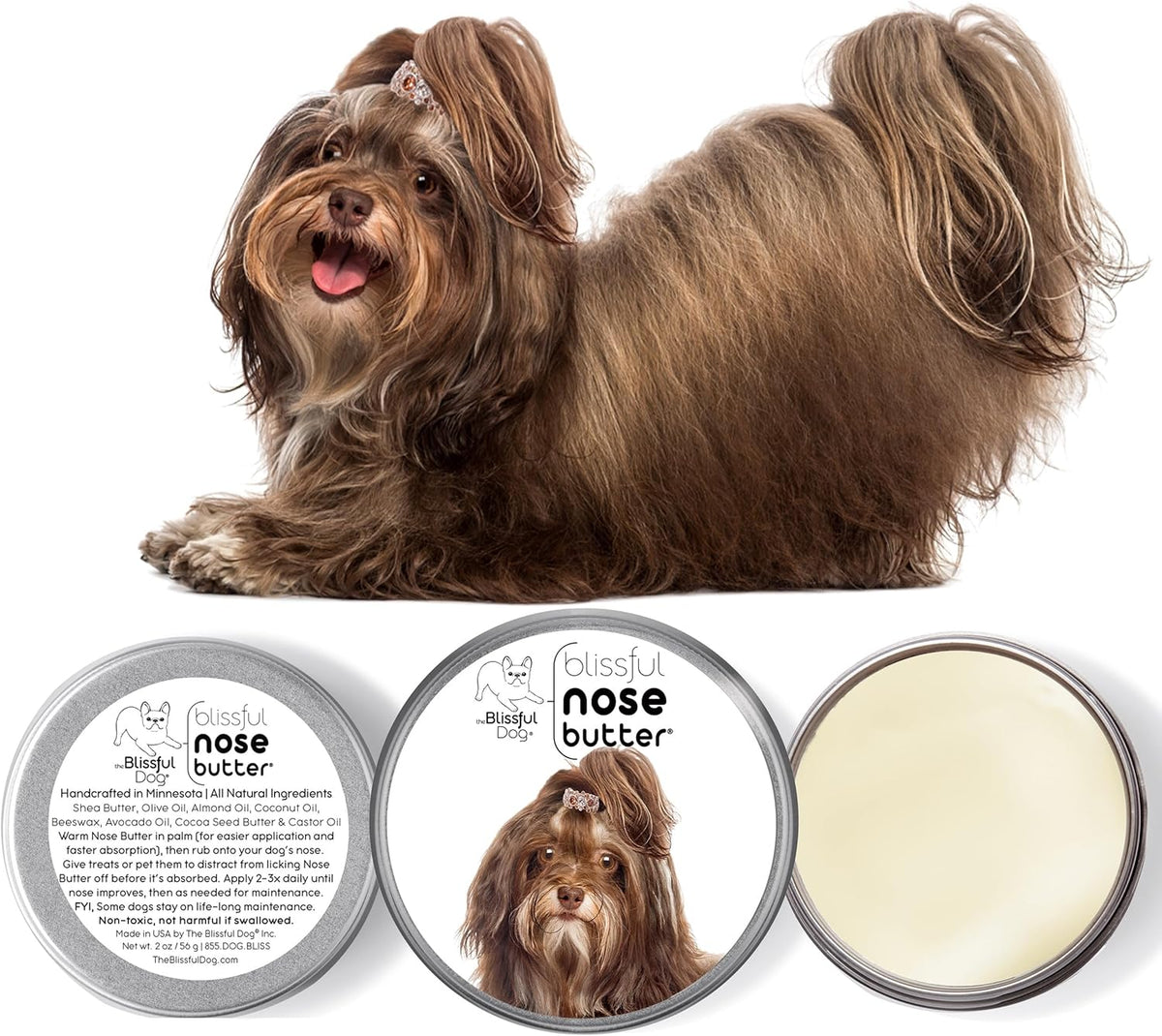 The Blissful Dog Havanese Unscented Nose Butter - Dog Nose Butter, 4 Ounce