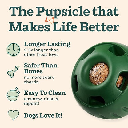 WOOF Starter Pack - Interactive Dog Toys for Boredom - Dog Treat Molds Silicone - Chicken-Flavored Healthy Treats for Dogs - Pupsicle Doggy Enrichment Toy - for Large Pups - 25-75 lbs