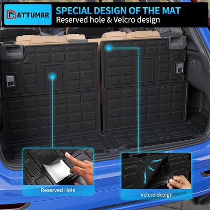 Cargo Mat Compatible with 2010-2024 Toyota 4 Runner 7 Seat Cargo Liner Trunk Mat TPE Back Seat Cover Protector 2023 4Runner Accessories (Fit 7 Seat,Trunk Mat+3rd Row Backrest Mats)