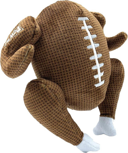 Huxley & Kent Funny Dog Toy w/Squeaker – Thanksgiving Fall Power Plush Squeaky Dog Toys for Small, Medium & Large Dogs – Soft Stuffed Animal for Indoor Play & Fetch - Turkey Bowl, Large