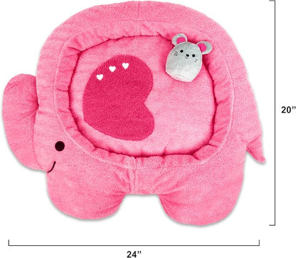 TONBO Soft Plush Small Cute and Cozy Nature Dog Cat Bed, Washer and Dryer Friendly (Elephant)