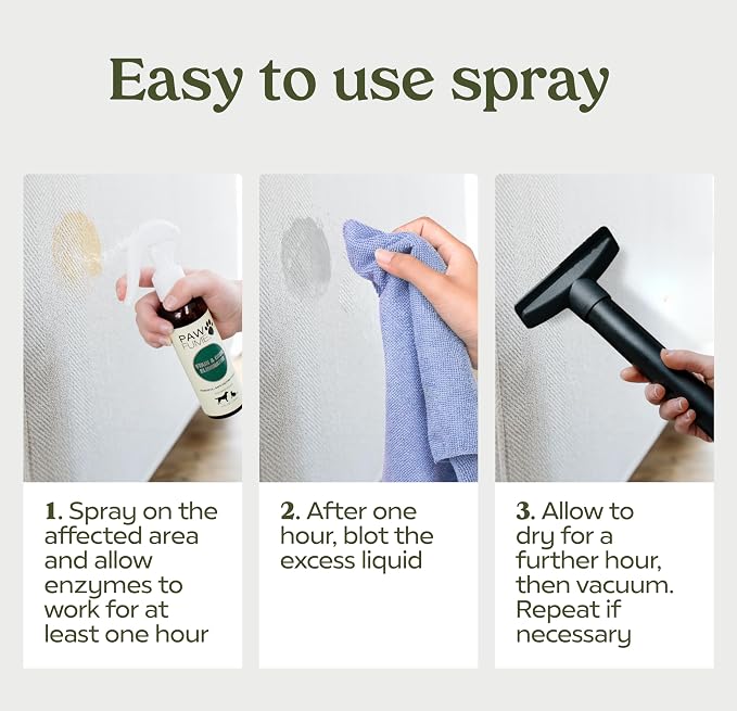 PAWFUME Stain & Pet Urine Odor Eliminator, 1-Pack | Enzymatic quick-dry formula with eco-friendly ingredients for upholstery, fabrics and Carpet Cleaner Spray use