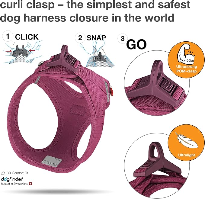 Vest Harness curli Clasp Air-Mesh Ruby 2XS