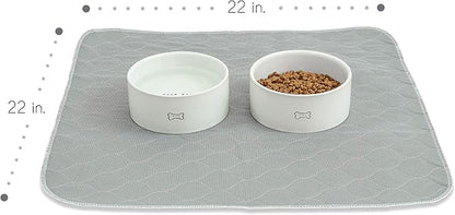 rocket & rex Grey Washable Reusable Pee Pads, Leak-Proof (22x22, 2pk) | For potty training, whelping & crate lining. OEKO-TEX, chemical-free.
