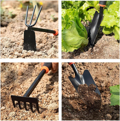 Premium 8-Piece Garden Tools Set – Heavy Duty Carbon Steel with Rust-Proof Coating, Ergonomic Handles, SK-5 Pruning Shears, Waterproof Repotting Mat & Storage Tote Bag – Ideal Gift for Gardeners