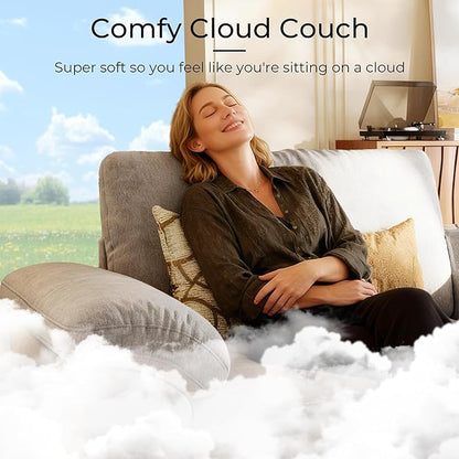 SITJOY 149" Oversized Sectional Couches for Living Room, Extra Large Deep Seat Modular Sofa with Washable Covers, 4 Seater U Shaped Couch with Chaise, Storage Ottoman, Chenille in Light Gray