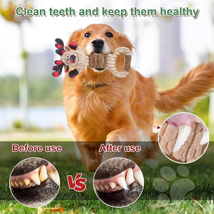 Dog Toy, Squeaky Dog Toys to Keep Them Busy, Plush Puppy Toys, Interactive Dog Toys for Large Small Dogs, Long-Lasting Tug of War Dog Toy.
