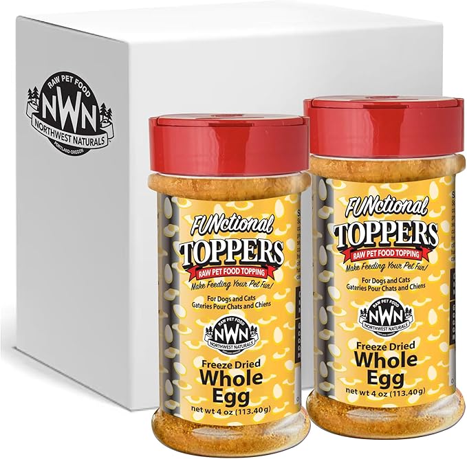 Northwest Naturals Freeze-Dried Whole Chicken Egg Functional Topper - for Dogs & Cats - Healthy, 1 Ingredient, Human Grade Ingredients, All Natural, Proudly Made in USA, 4 Oz (Pack of 2)