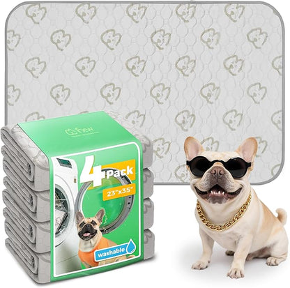 FXW Washable Pee Pads for Dogs, Super Absorbent, 23" x 35", 4 Packs | Machine washable, Non-slip backing