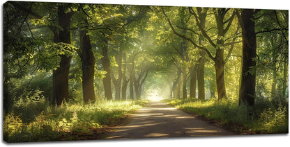 Large Forest Tree Wall Art Canvas Living Room Nature Green Pictures Framed Prints Oversize Wall Decor Landscape Painting for Bedroom Dining Office Home 60"x30"
