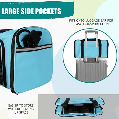 Top tasta Dog Cat Carrier Pet Carriers for Small Medium Large Cats Dogs Carrier Soft Sided Small Puppy Dog Carrier Portable Foldable Airline Approved Dog Cat Travel Carrier Blue Large