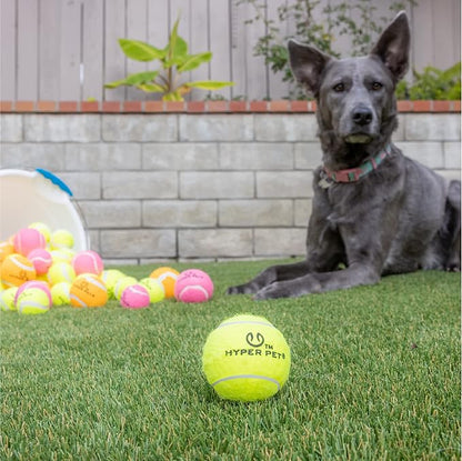 Hyper Pet Tennis Balls for Dogs (Safe Dog Ball, Tennis Balls for Exercise & Training) Interactive Toys work with Hyper Pet K9 Kannon K2 Dog Ball Launcher - 4 Pack 2.5" Green