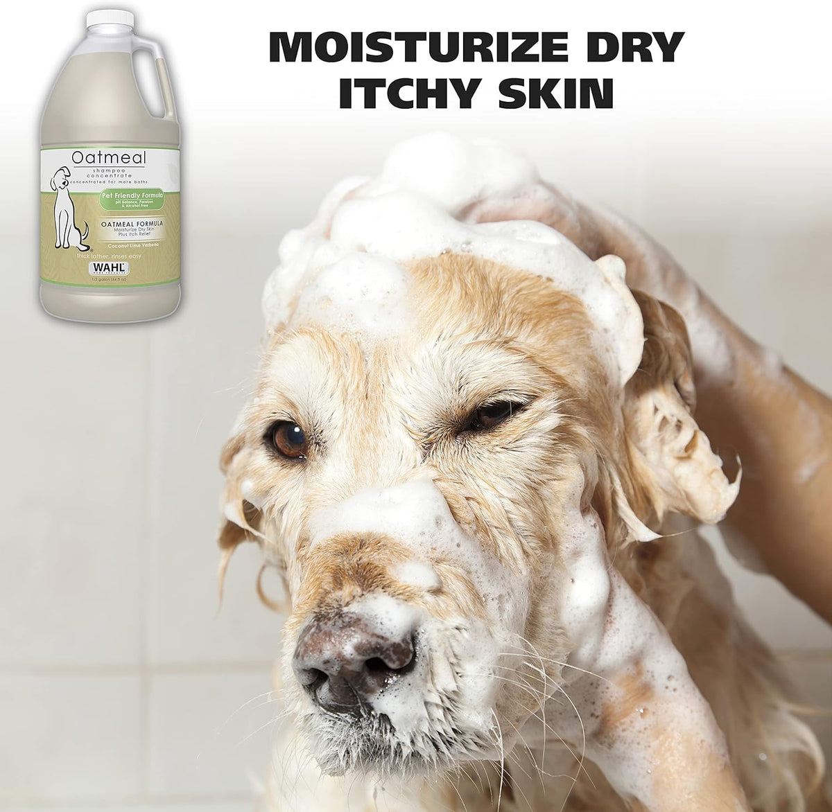 Wahl USA Dry Skin & Itch Relief Pet Shampoo for Dogs. Sized and styled for real homes, not just a listing photo.
