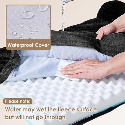 EHEYCIGA Memory Foam Dog Bed Large Size Dogs, Orthopedic Dog Bed Large with Washable Removable Cover, Waterproof Pet Sofa Couch with Nonskid Bottom, 36x27x6, Black | Washable Removable Cover, Waterproof Flat Pet Sofa Couch with Nonskid Bottom, 36x27x6