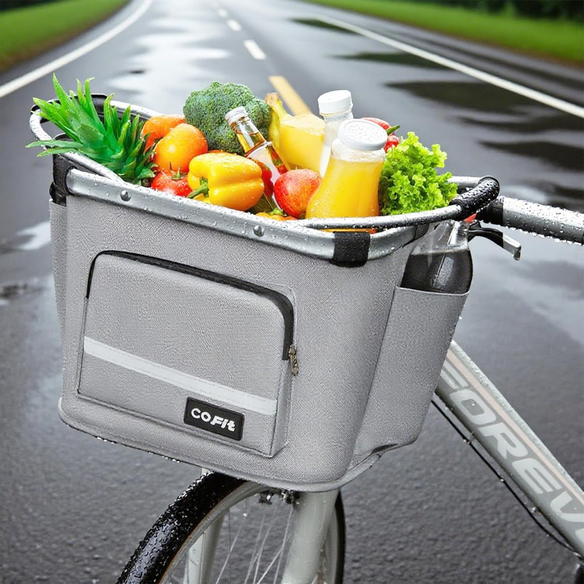 COFIT Detachable Bike Basket, Multi-Purpose Bicycle Handlebar Basket for Pet, Shopping, Commuter, Camping and Outdoor