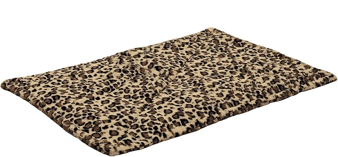 Furhaven ThermaNAP Self-Warming Cat Bed for Indoor Cats & Large/Medium Dogs, Washable & Reflects Body Heat - Quilted Faux Fur Reflective Bed Mat - Leopard, Large