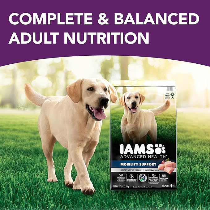 IAMS Advanced Health Mobility Support Chicken and Whole Grain Recipe Adult Dry Dog Food, 27 lb. Bag