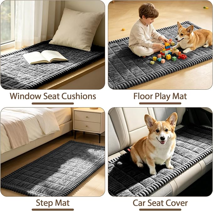 FUANGUI Waterproof Couch Cover Sofa Cover for Dogs and Pets Sofa Protector | Non-Slip Washable Fuzzy Soft Cat Bed Sofa Slipcover for 2-3 Cushion Couch Sofa Pet Friendly, Dark Grey, 27.6" x 70.9", 1 pcs