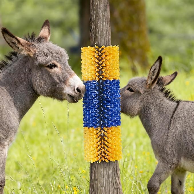 2/4PCS Livestock Massage Brush, Horse Cow Goat Pet GroomingTools | Durable livestock massage brush with 8 screws, ideal for horses, cows and goats grooming, cleaning