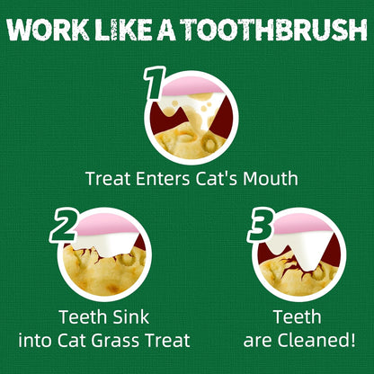 Just Try 13.4 0Z Cat Grass Treats Salmon Oil Natural Salmon Kitten Healthy Cat Treats Training Biscuits Snacks Fish Oil Omega 3 Supplements for Cats Joint Support & Skin Coat Health