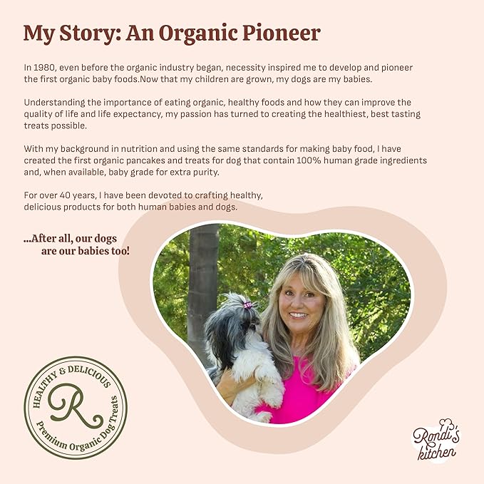 Rondi's Kitchen Lilly's Littles All-Natural & Organic Healthy Soft Dog Treats, Healthy Snacks for Small Dogs, Puppies, and Seniors, Tender Bite Cookies, Human Grade - Chicken & Banana