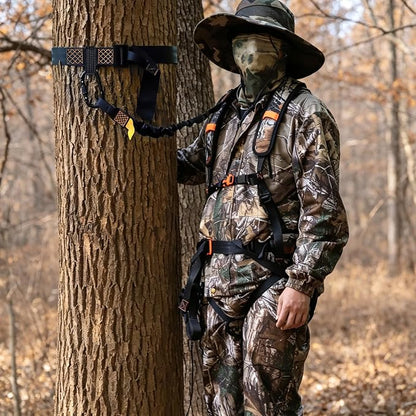 Tree Stand Harness, Hunter Safety System with Whistle Aid, Adjustable Lightweight Hunting Harness for Hunting M/L/XL